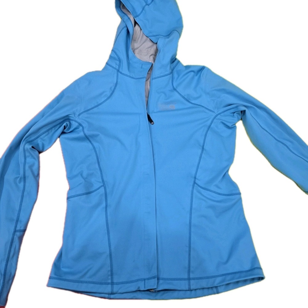 Mountain Hardwear Women's Blue Full Zip Hooded Windbreaker Jacket Size S...